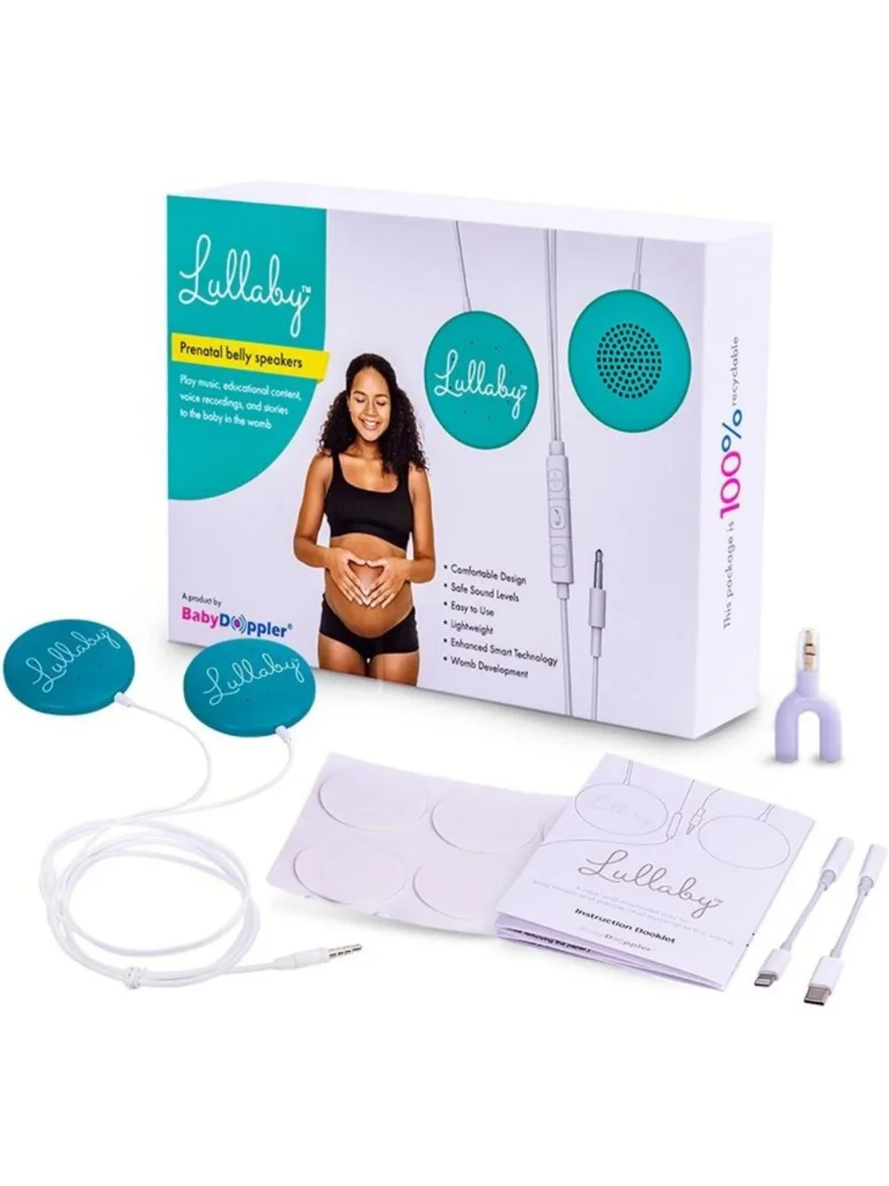 Prenatal Belly Speakers for Pregnancy - Play Soothing Music & Bonding Sounds